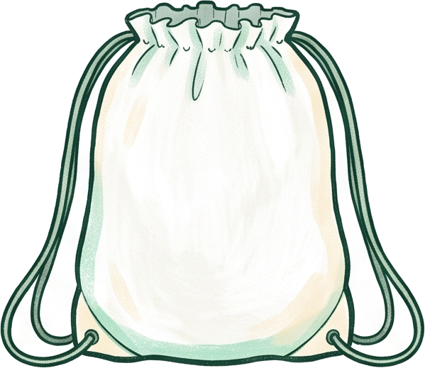 Closed BridgeCare drawstring care bag